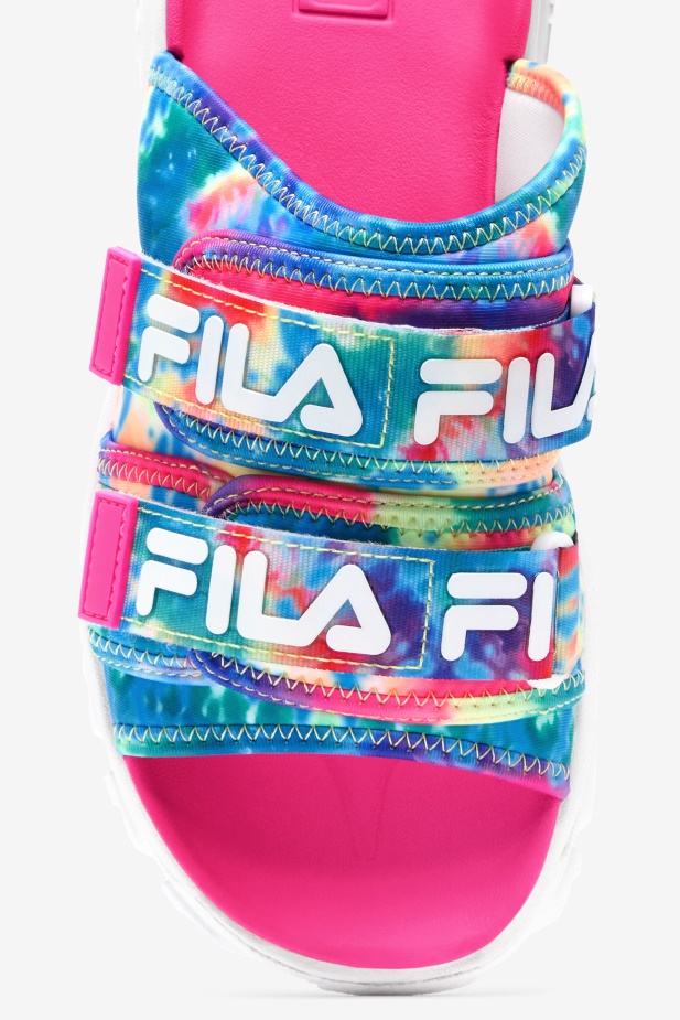 Multi/white/pink Glo Dámská Kravata Barva Outdoor Slide Fila