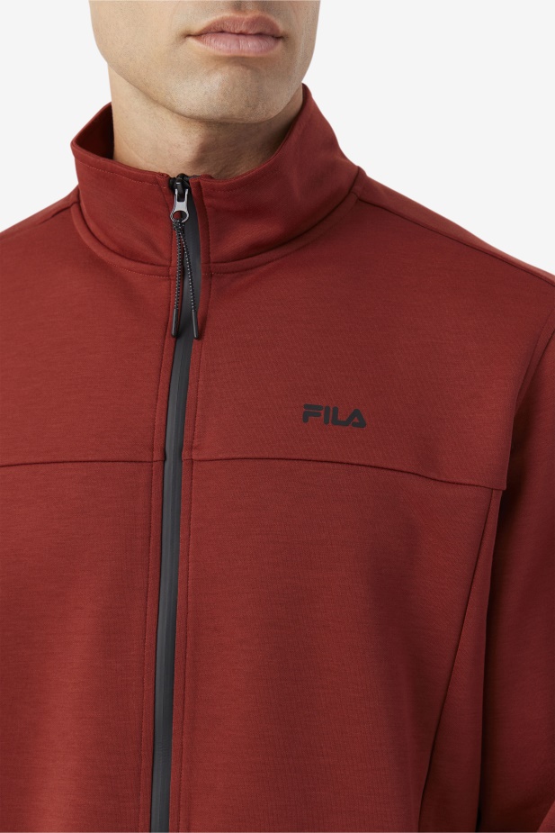 Gonální Bunda Na Zip červenohnědá/černá Fila