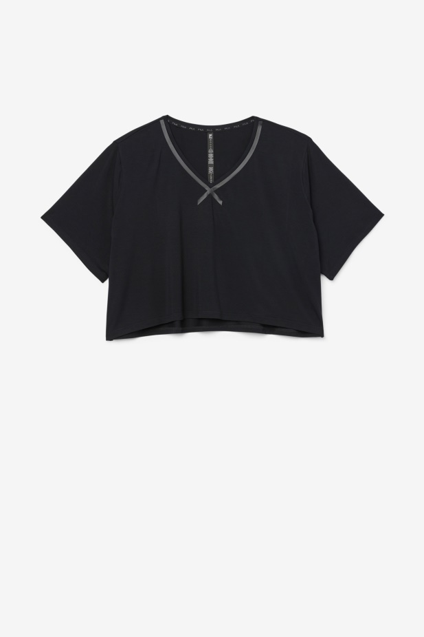 černý Fila Fi-lux Hi-low Crop Top