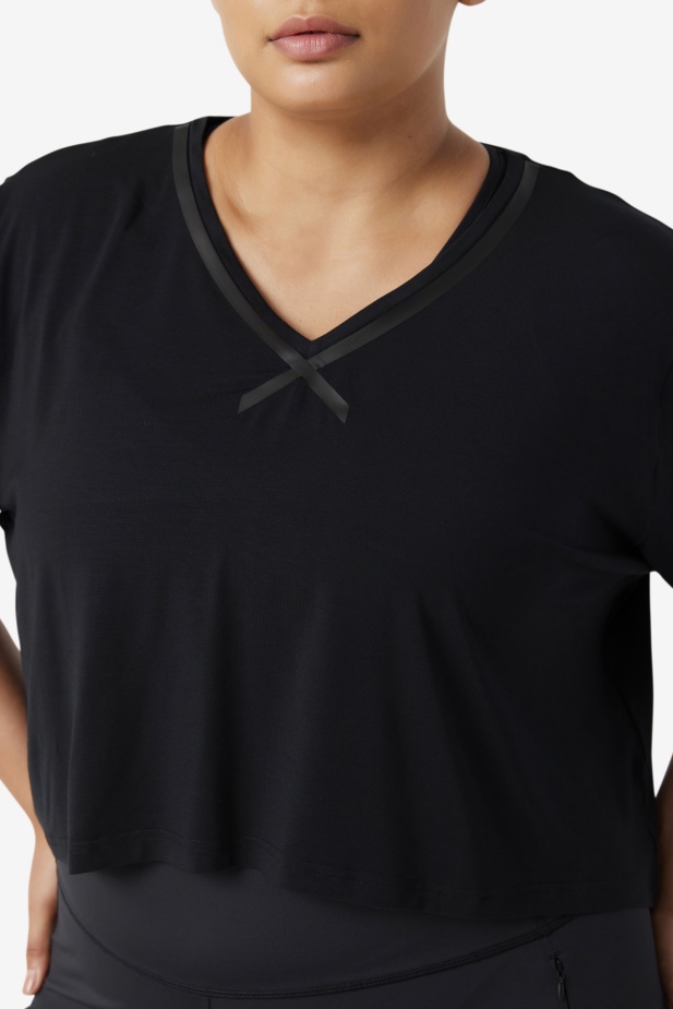 černý Fila Fi-lux Hi-low Crop Top