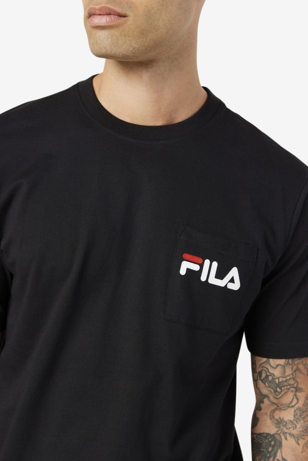 Kapesní Tričko Fila Curtis černo/bílé/červnová Chyba