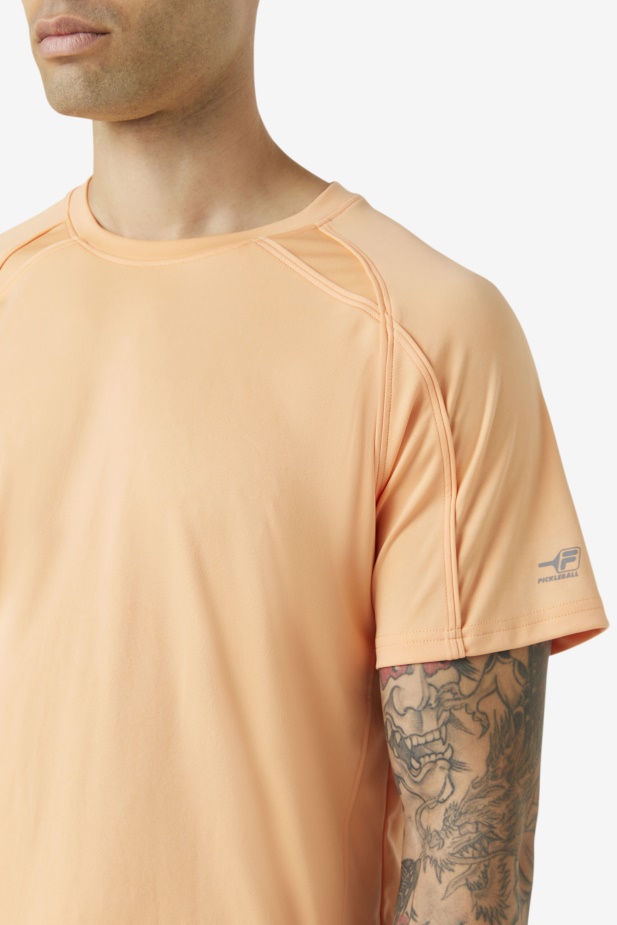 Cantaloupe Fila Pikleball Krátký Rukáv Crew