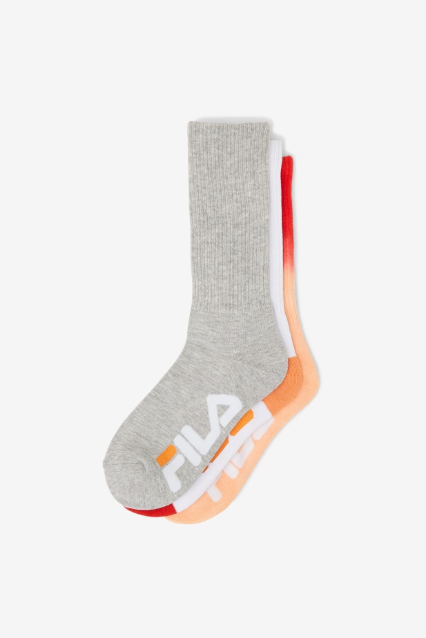 Dámské Dip Dye Crew Ponožka 3-balení Broskvová Fila