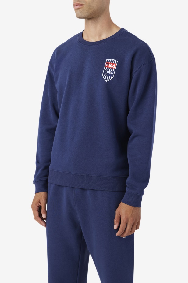 2pac Fleecová Záplata Crew Fila Navy