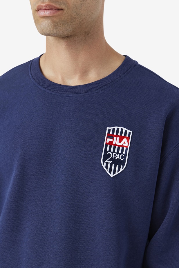 2pac Fleecová Záplata Crew Fila Navy