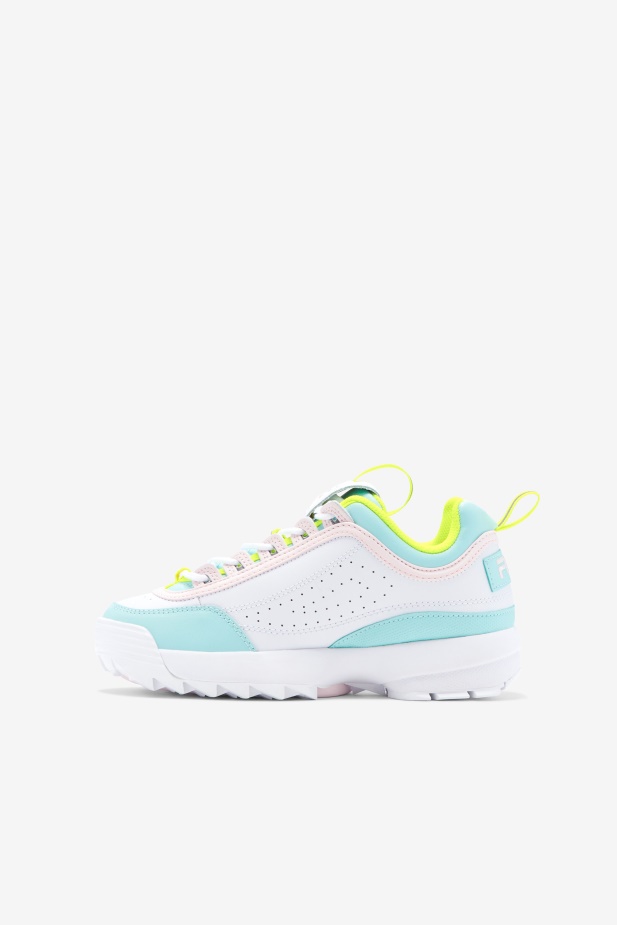 Fila Bílá/žlutá/modrá Velký Dětský Disruptor 2 Premium