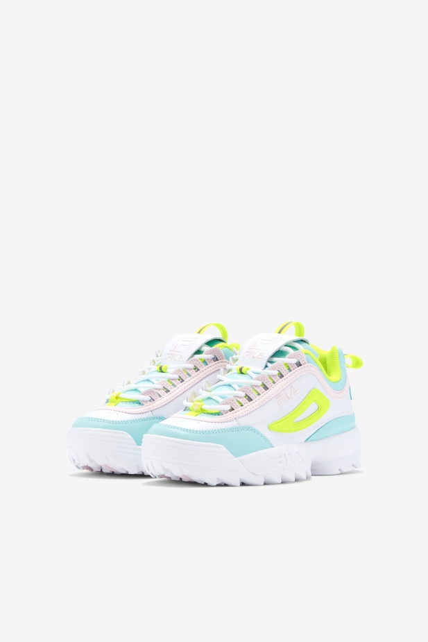 Fila Bílá/žlutá/modrá Velký Dětský Disruptor 2 Premium