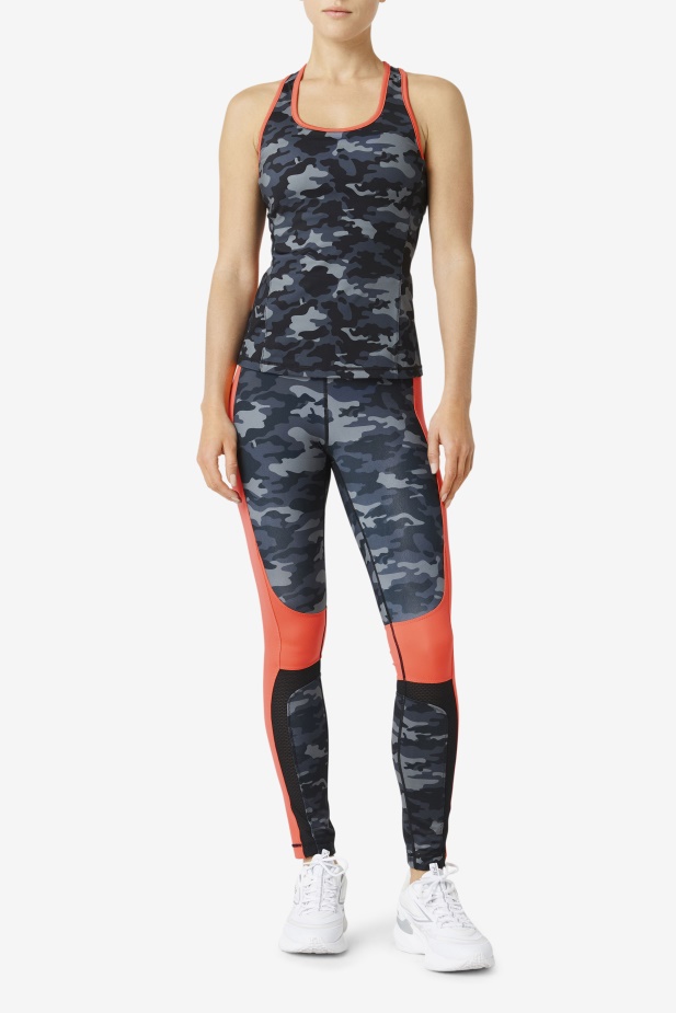 Legíny Forza Color Blocked Fila Dark Camo/coral/black
