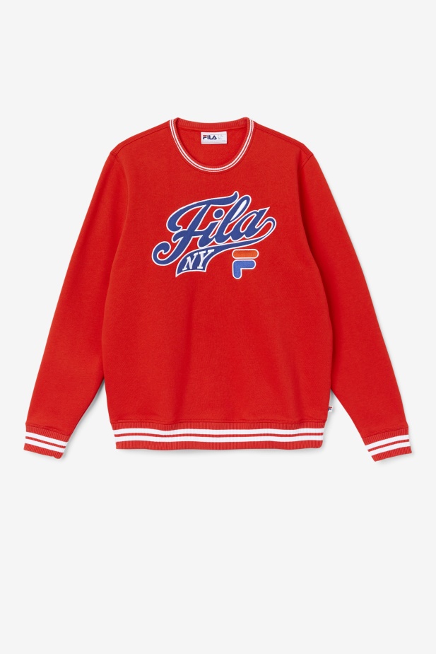 Ohnivě červená/modrá/bílá Mikina Taylor Crewneck Fila