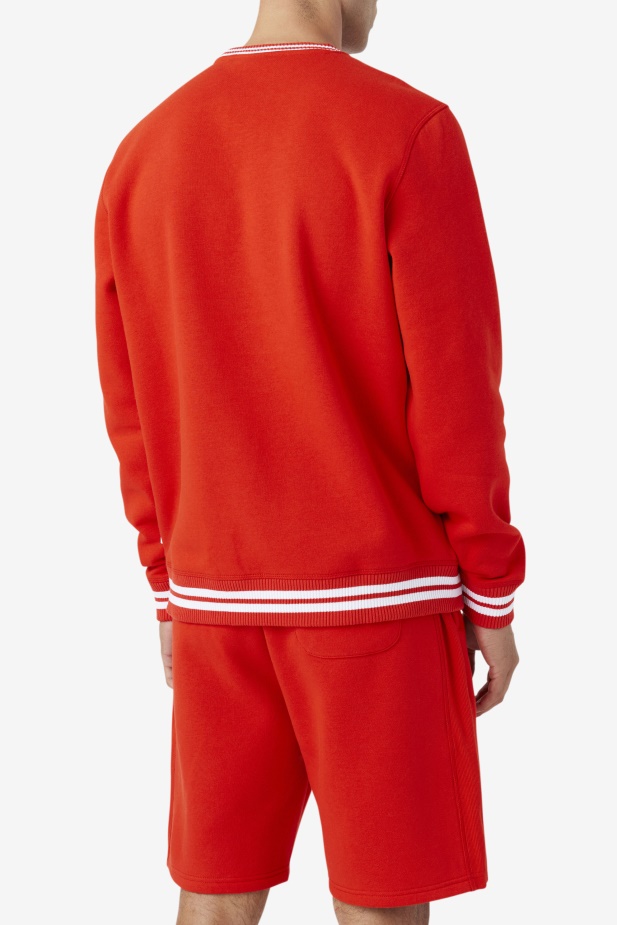 Ohnivě červená/modrá/bílá Mikina Taylor Crewneck Fila