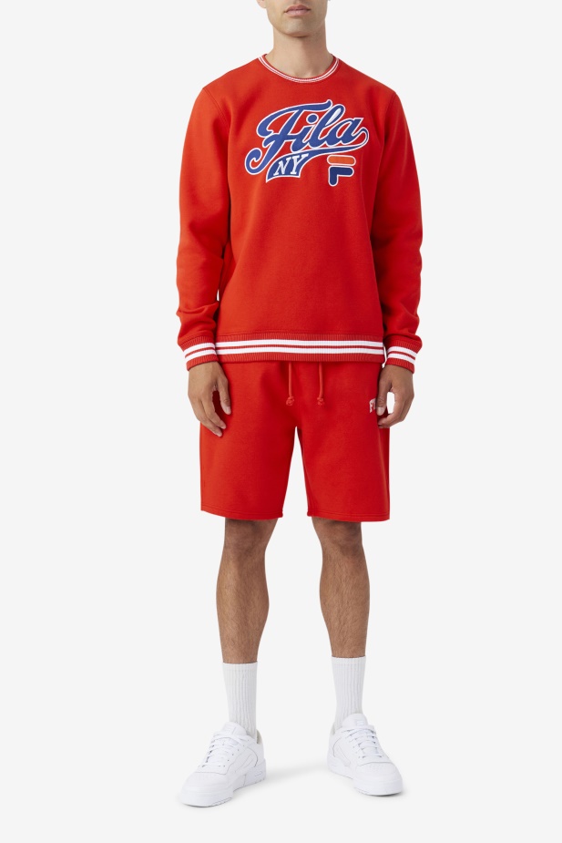 Ohnivě červená/modrá/bílá Mikina Taylor Crewneck Fila
