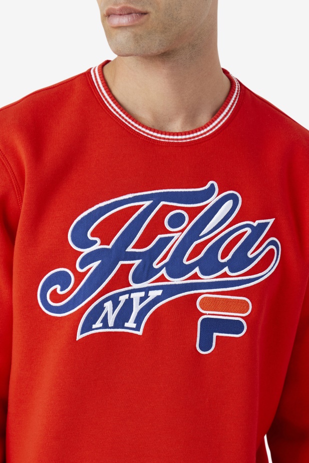 Ohnivě červená/modrá/bílá Mikina Taylor Crewneck Fila