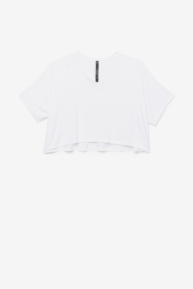 Fila Bílý Fi-lux Hi-low Crop Top