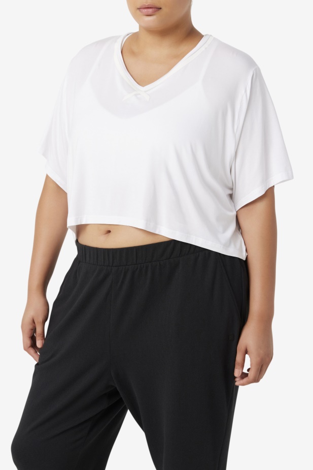 Fila Bílý Fi-lux Hi-low Crop Top