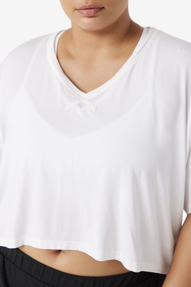 Fila Bílý Fi-lux Hi-low Crop Top