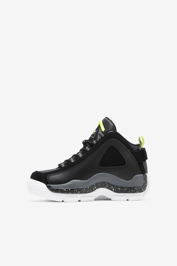 černá/slunečná Limetka/castlerock Little Kids\' Grant Hill 2 Fila
