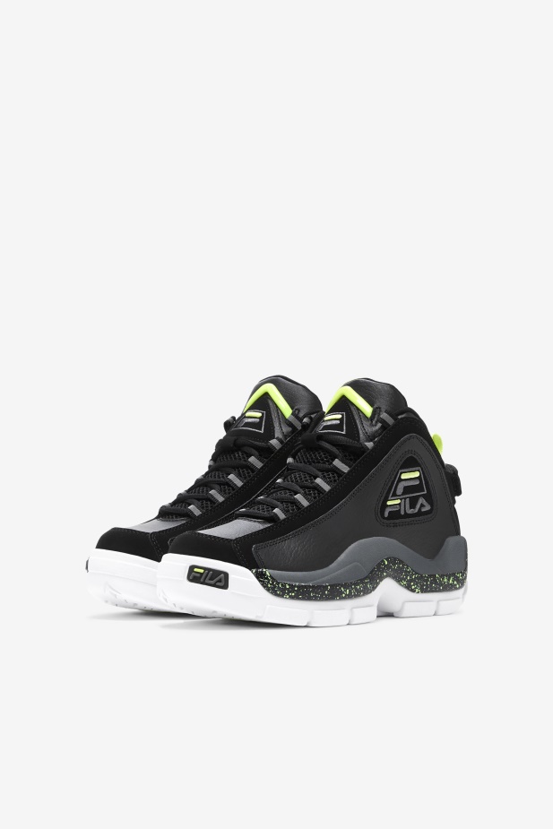 černá/slunečná Limetka/castlerock Little Kids\' Grant Hill 2 Fila