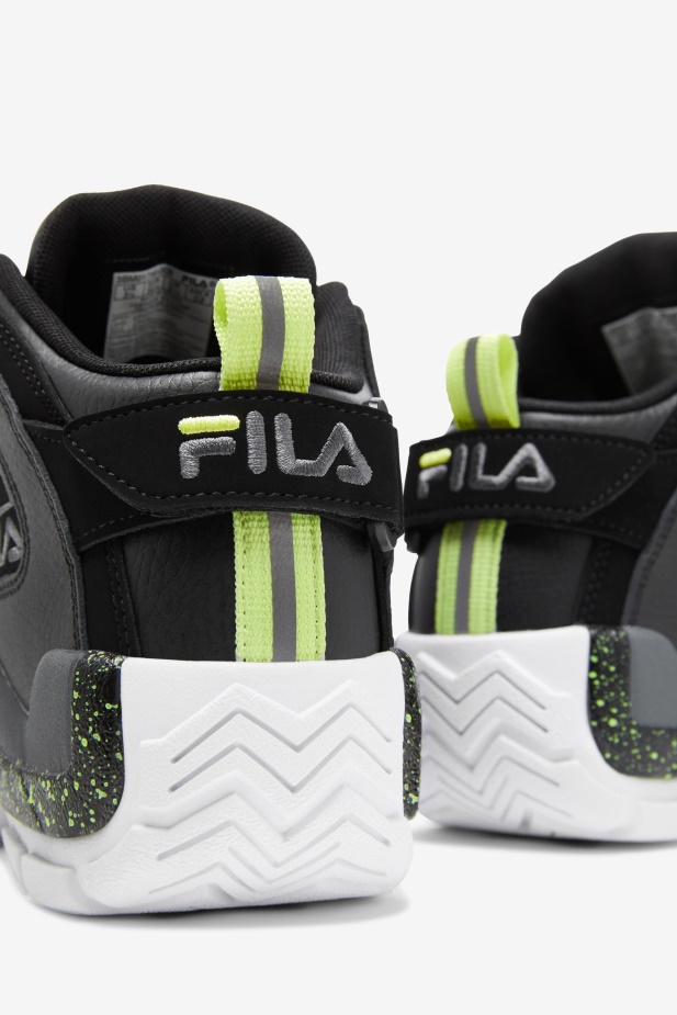 černá/slunečná Limetka/castlerock Little Kids\' Grant Hill 2 Fila