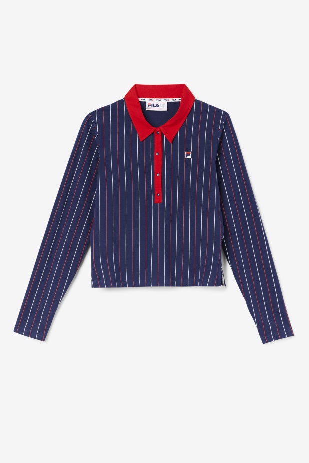 Jada Polo S Dlouhým Rukávem Námořnická/červená/bílá Fila