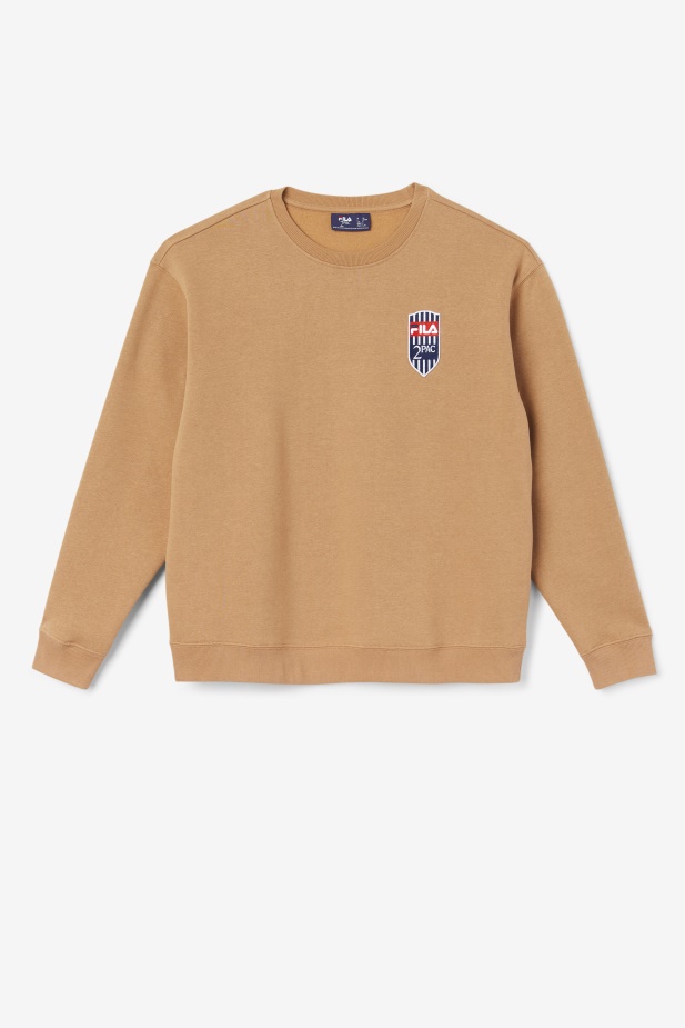 Fila Tabákově Hnědá 2pac Fleecová Náplast Crew