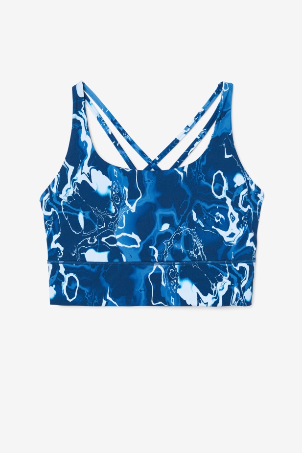 Fila Uplift Cross Back Podprsenka Top Navy Marble
