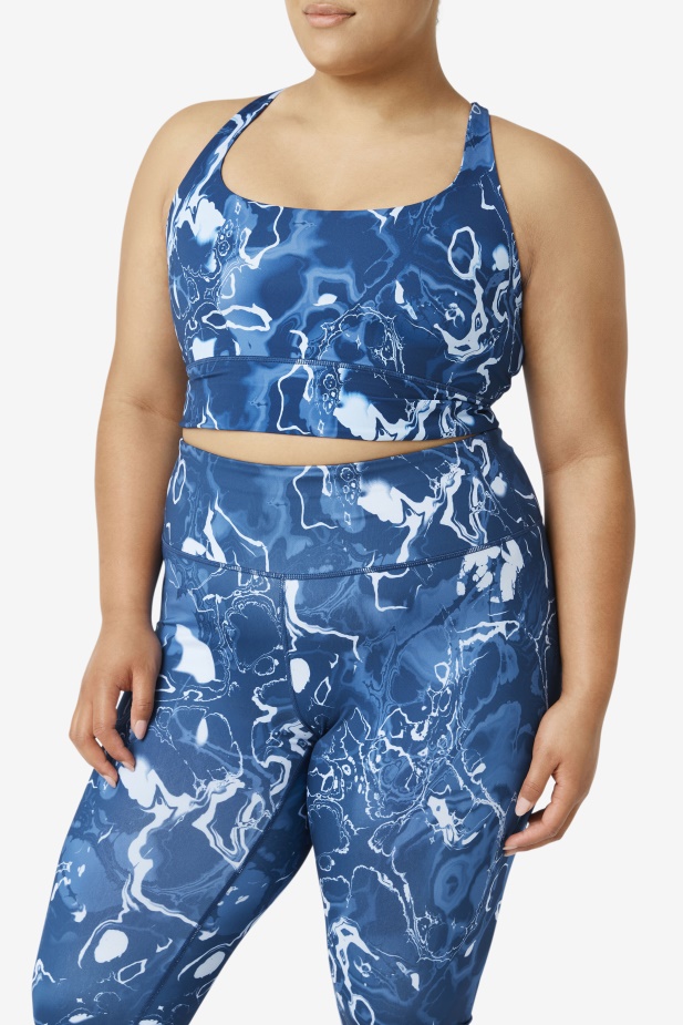 Fila Uplift Cross Back Podprsenka Top Navy Marble