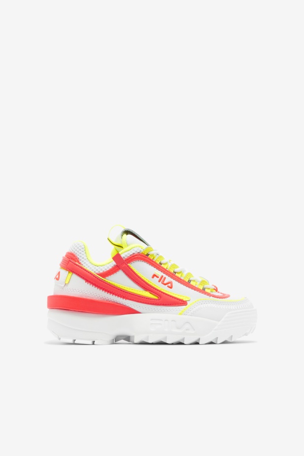 Velký Dětský Disruptor 2 Exp Fila Bílá/ohnivý Korál/žlutá