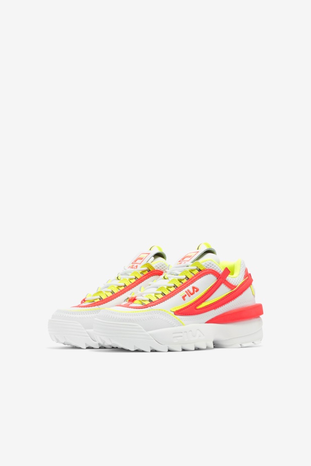 Velký Dětský Disruptor 2 Exp Fila Bílá/ohnivý Korál/žlutá