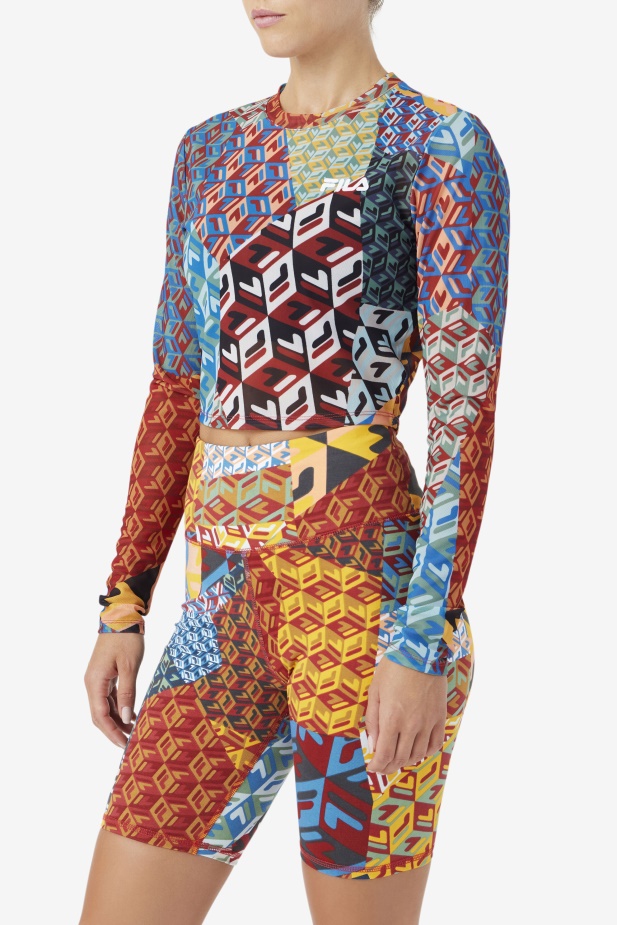 Birdy Top S Dlouhým Rukávem Ocean/yellow/whitee Fila