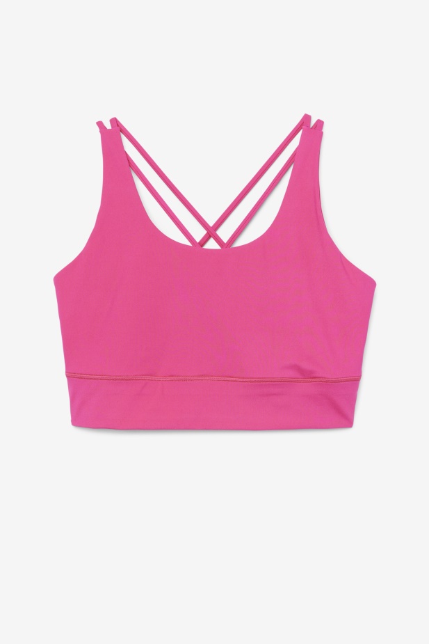 Zářivě Růžová Fila Uplift Cross Back Top Podprsenka