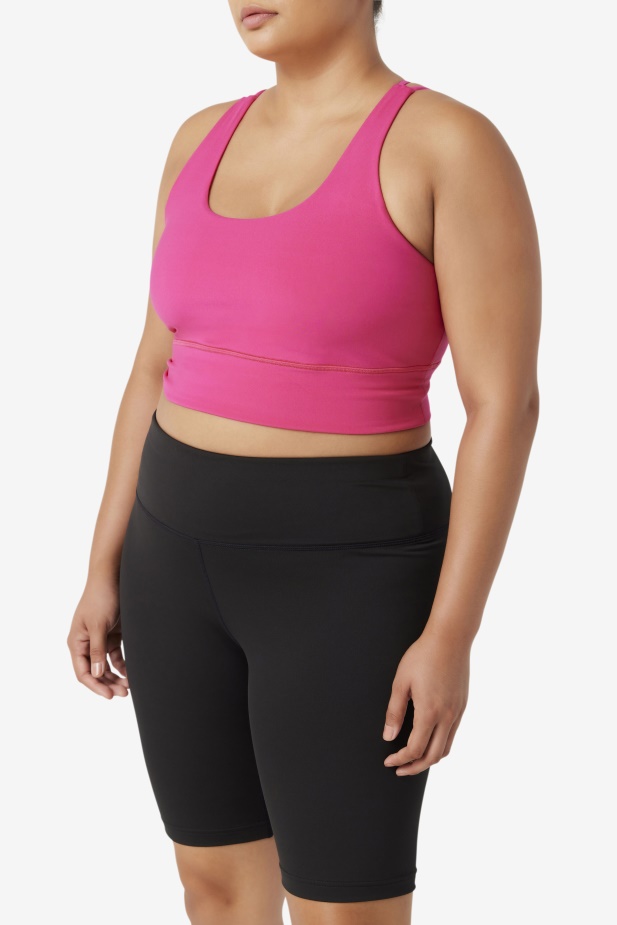 Zářivě Růžová Fila Uplift Cross Back Top Podprsenka