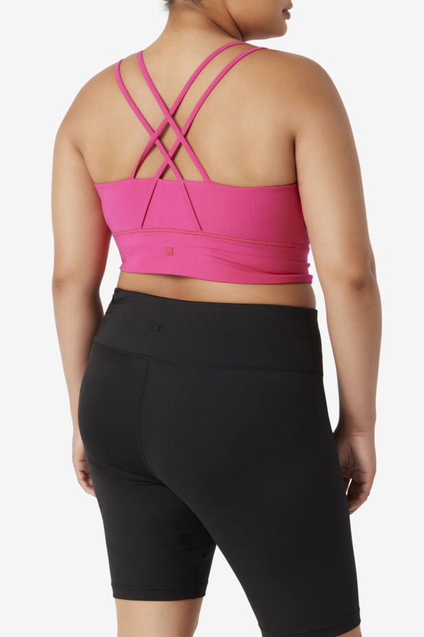 Zářivě Růžová Fila Uplift Cross Back Top Podprsenka