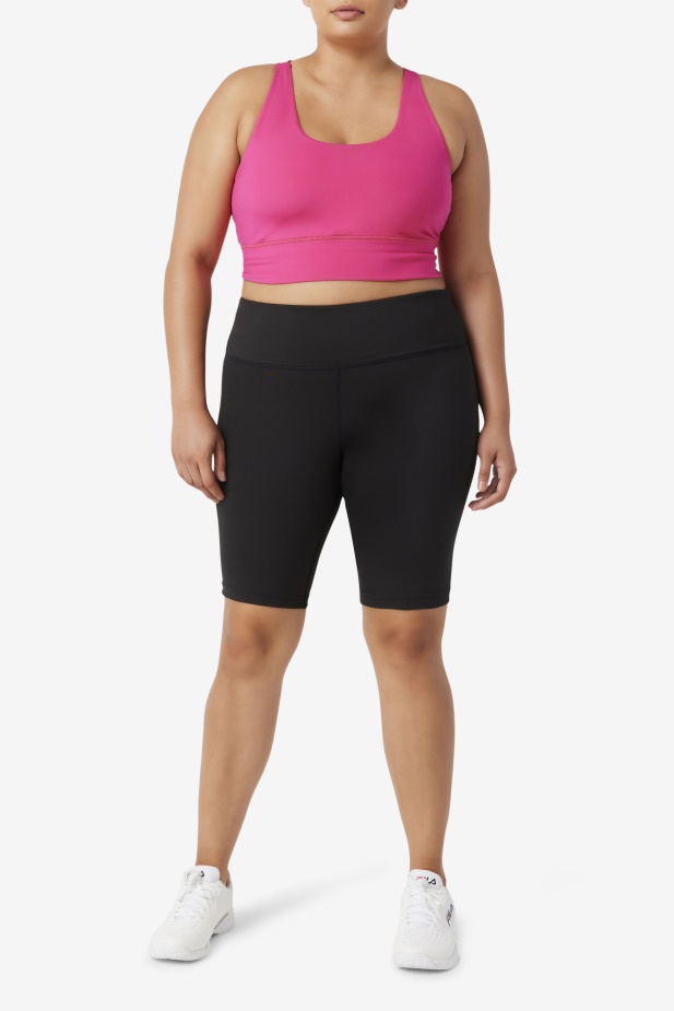 Zářivě Růžová Fila Uplift Cross Back Top Podprsenka