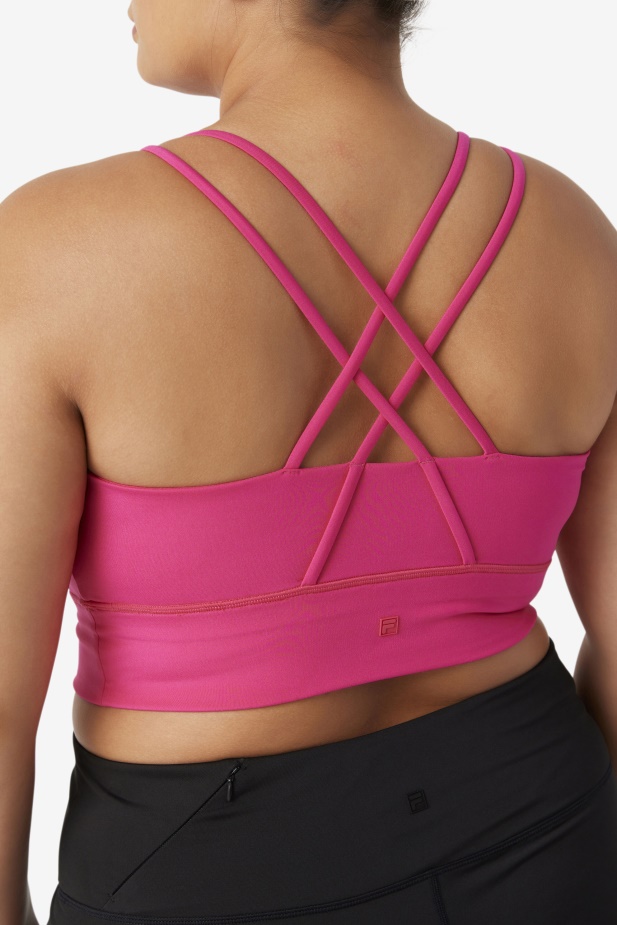 Zářivě Růžová Fila Uplift Cross Back Top Podprsenka