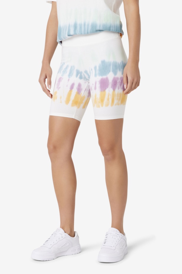 White Tie Dye Fila Taima Tie Dye Bike Short