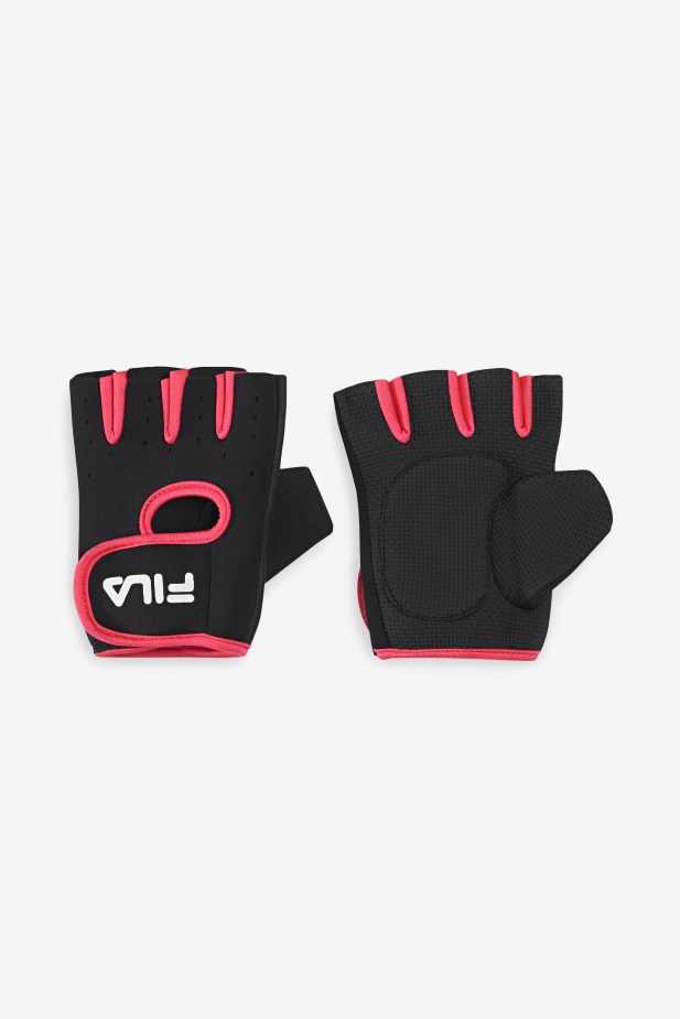 Fila černo/růžové Dámské Fitness Rukavice S/m