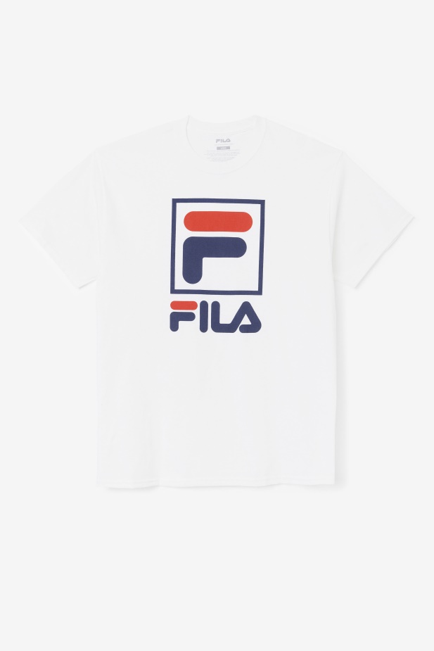 Bílé/námořnické/červené Skládané Tričko Fila