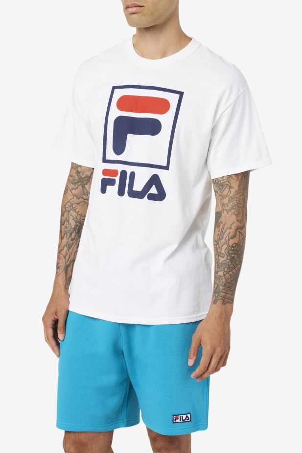 Bílé/námořnické/červené Skládané Tričko Fila