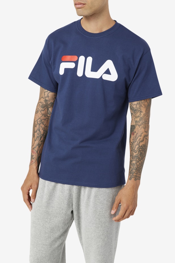 Námořnické/bílé/červené Pánské Tričko Fila S Logem