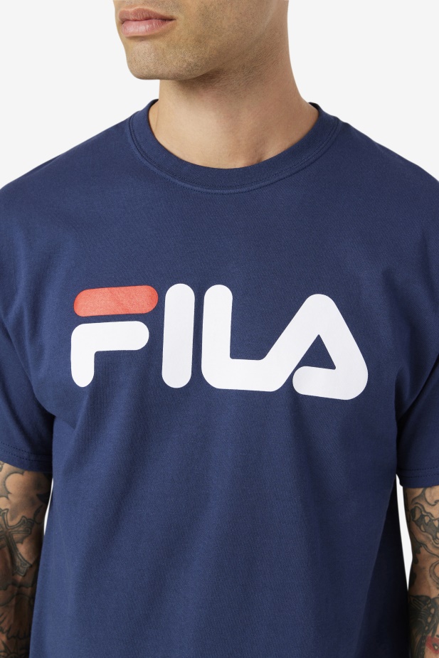 Námořnické/bílé/červené Pánské Tričko Fila S Logem