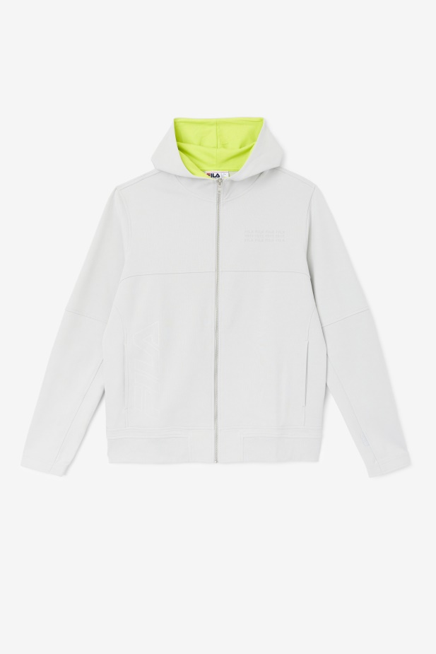 Kayra Celorozepínací Mikina S Kapucí Fila Stone/lime Punch