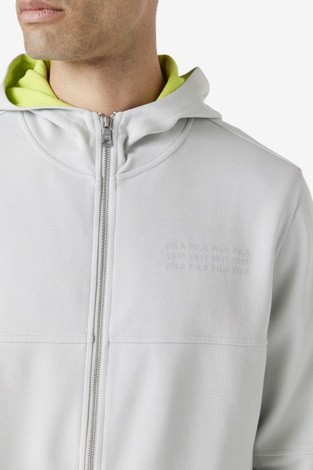 Kayra Celorozepínací Mikina S Kapucí Fila Stone/lime Punch