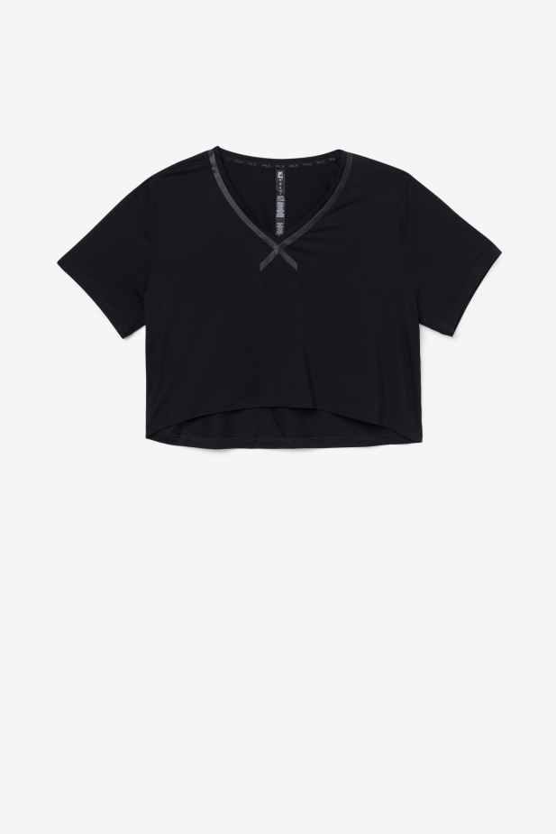 Fi-lux High-low Crop Top černá Fila