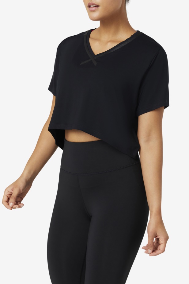 Fi-lux High-low Crop Top černá Fila