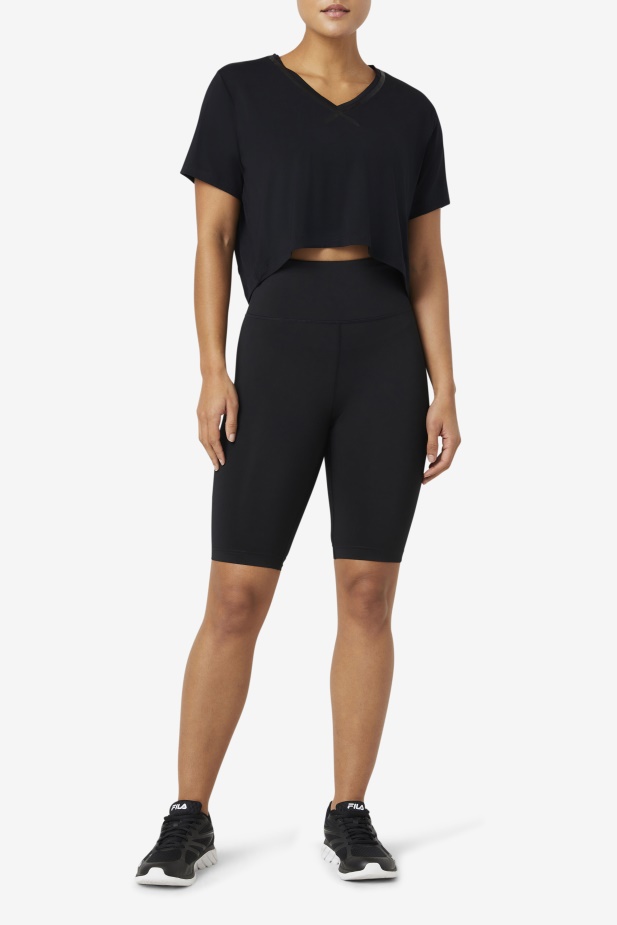 Fi-lux High-low Crop Top černá Fila
