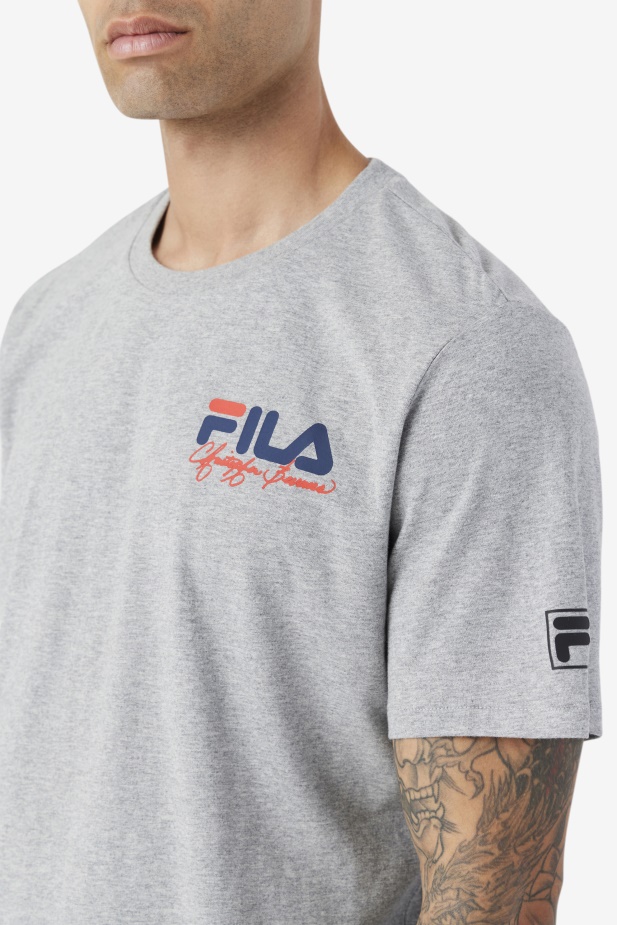 Vřes šedá Bevans Park Grafické Tričko Fila