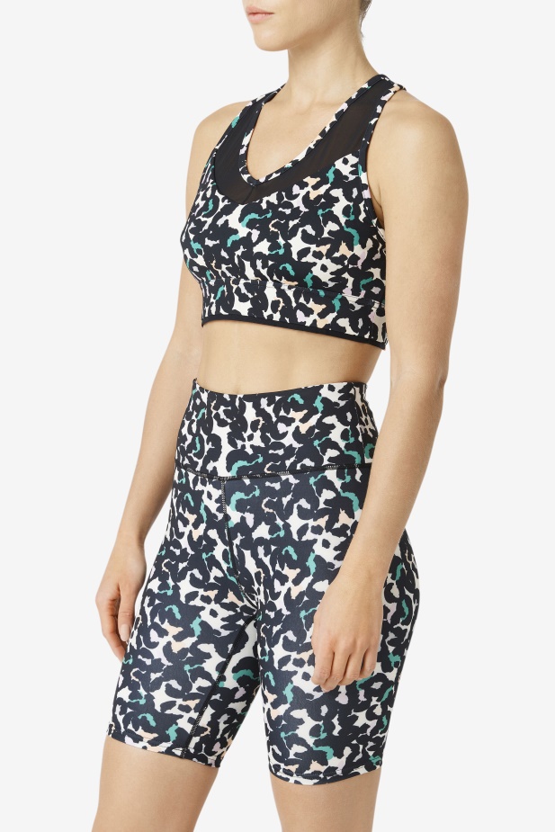 Vztlak Racerback Podprsenka Top Fila černá Zvíř