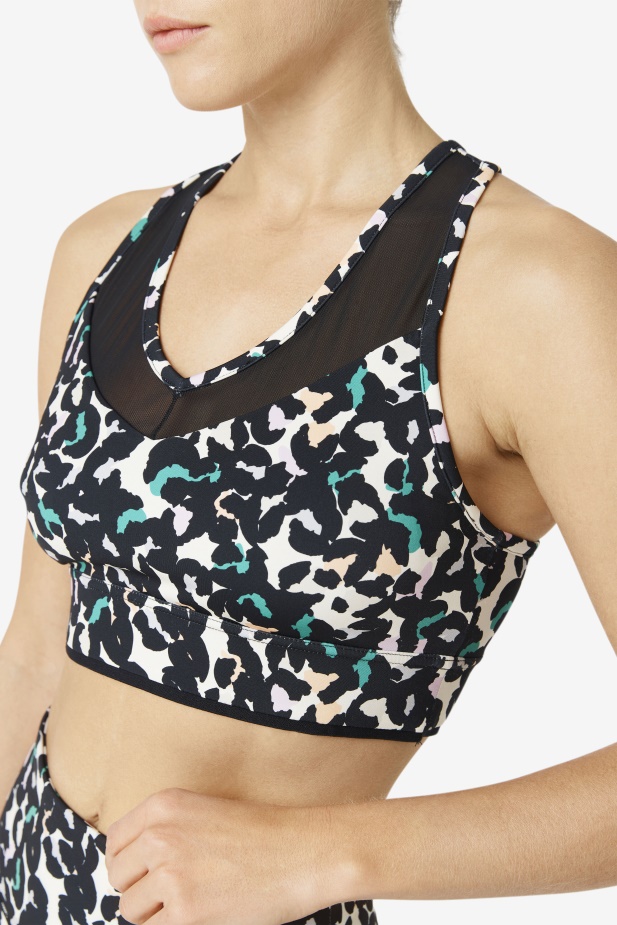 Vztlak Racerback Podprsenka Top Fila černá Zvíř