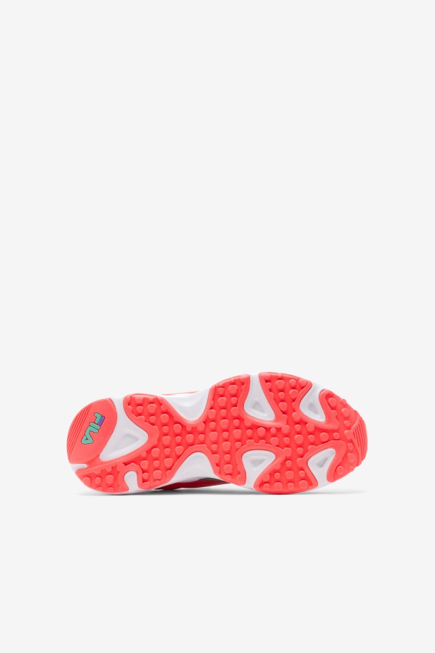 Fila Little Kids\' Ray Tracer Apex Bílá/ohnivá Korálová/fialová