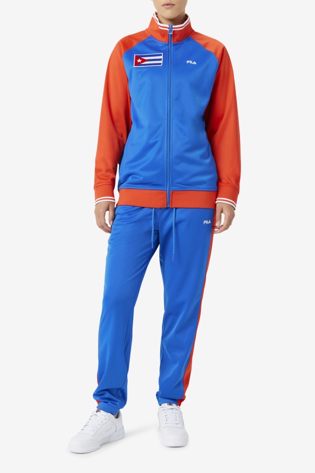 Kalhoty Fila Blue/ohnive Red Cuba